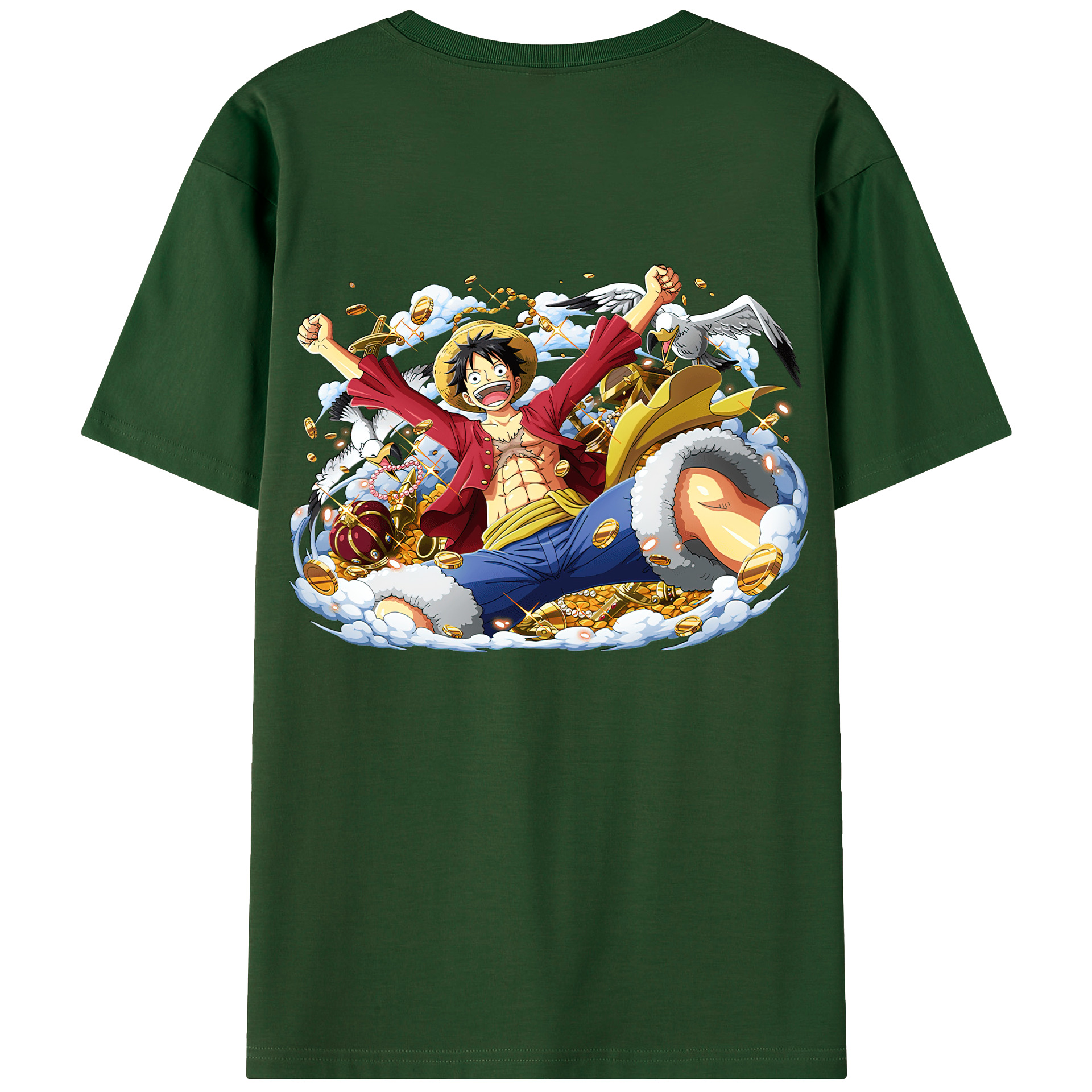 ワンピース モンキー・D・ルフィ ONE PIECE Monkey D. Luffy 綿100％半袖Tシャツ（背面プリント）